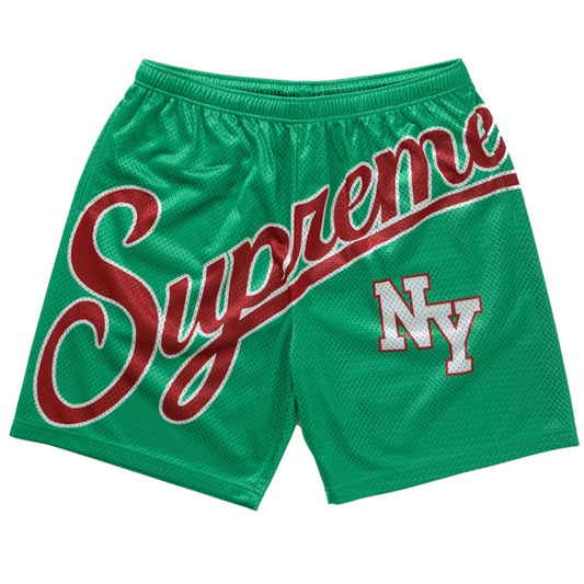 Supreme Big Script Mesh Short Green