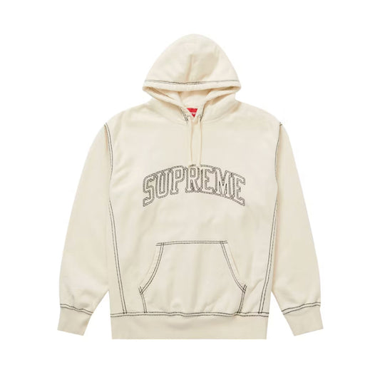 Supreme Big Stitch Hooded Sweatshirt Natural [USED] - M (Used)
