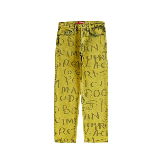 Supreme Black Ark Regular Jean Fluorescent Yellow