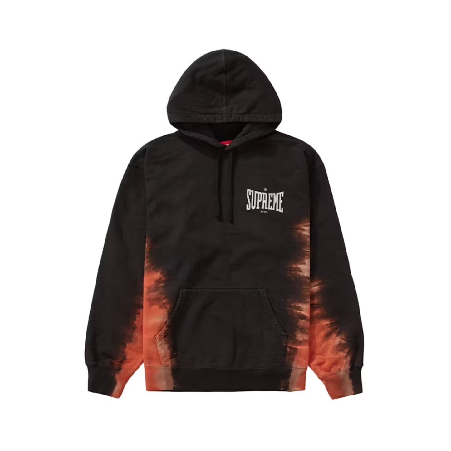 Supreme Bleached Hooded Sweatshirt Black [USED] - XL (Used)