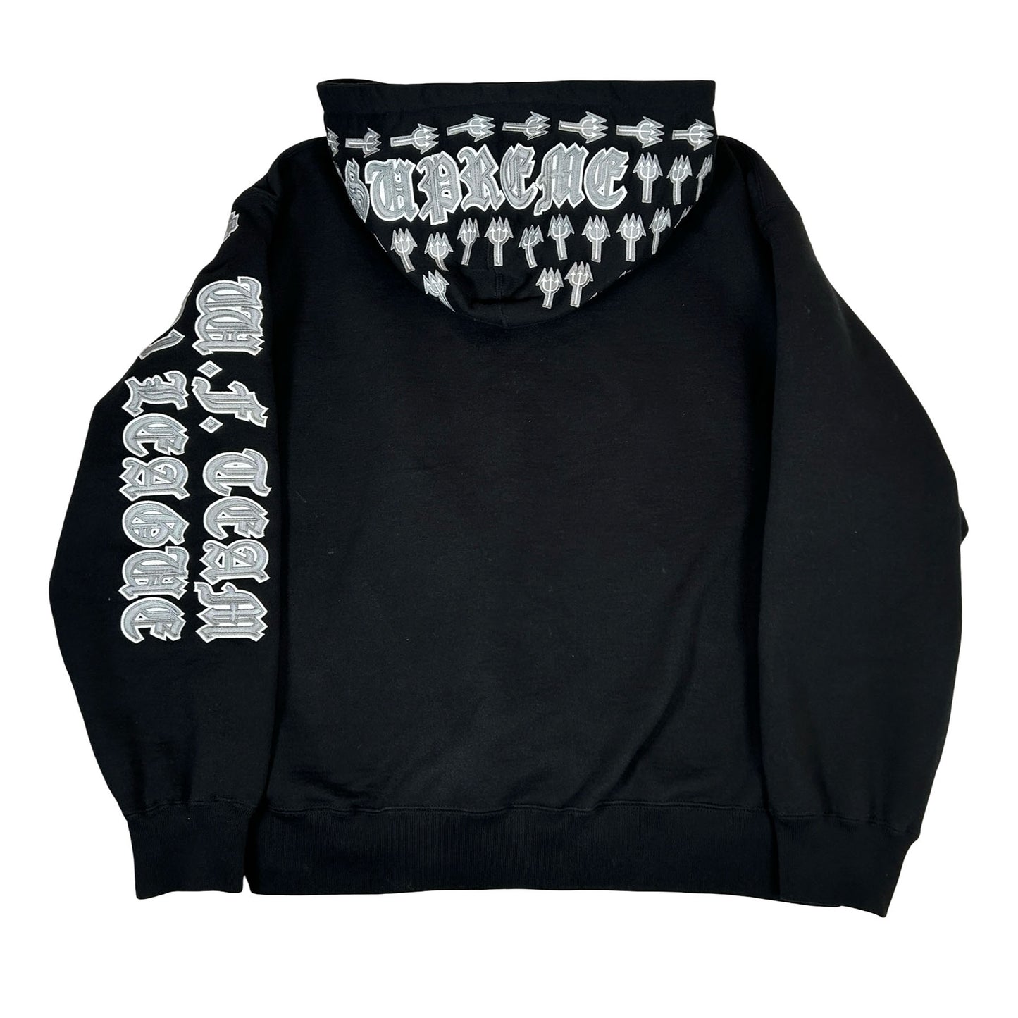 Supreme League Champs Zip Up Hooded Sweatshirt Black [USED] - L (Used)