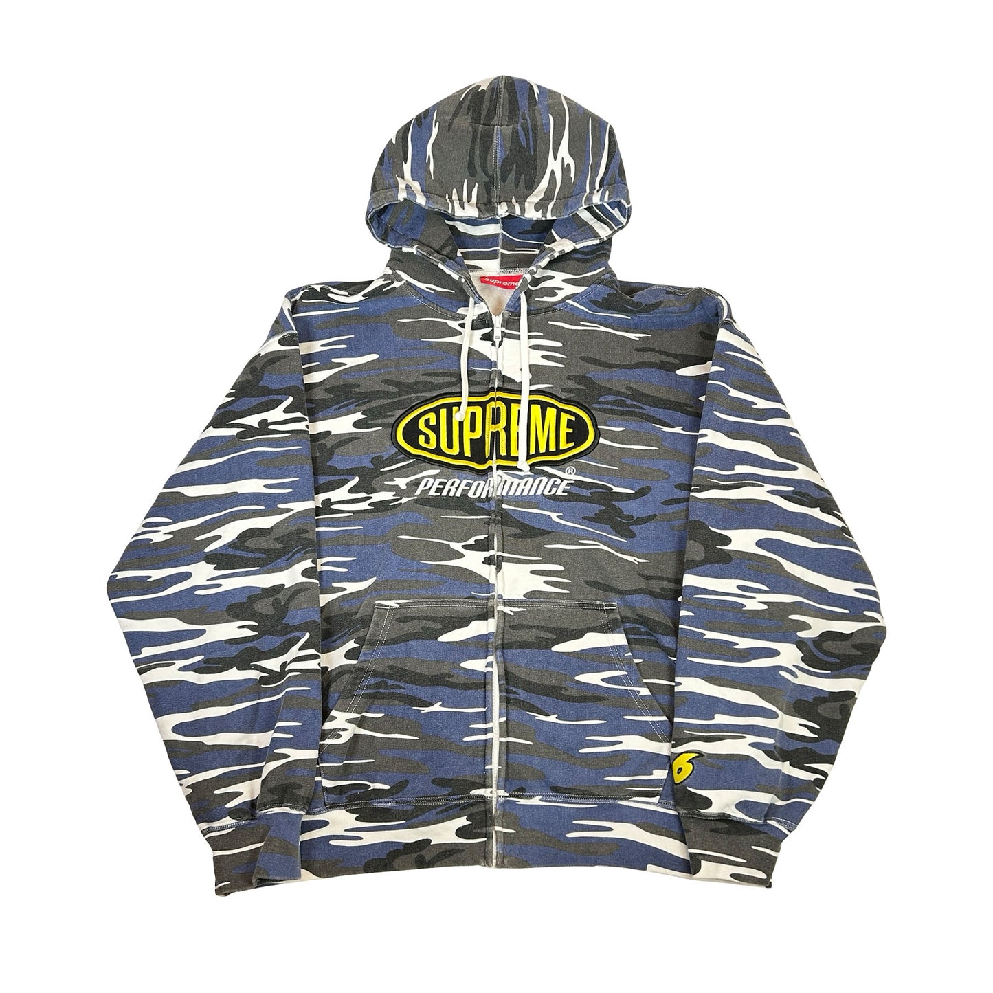 Supreme Performance Zip Up Hooded Sweatshirt Blue Camo [USED] - XL (Used)