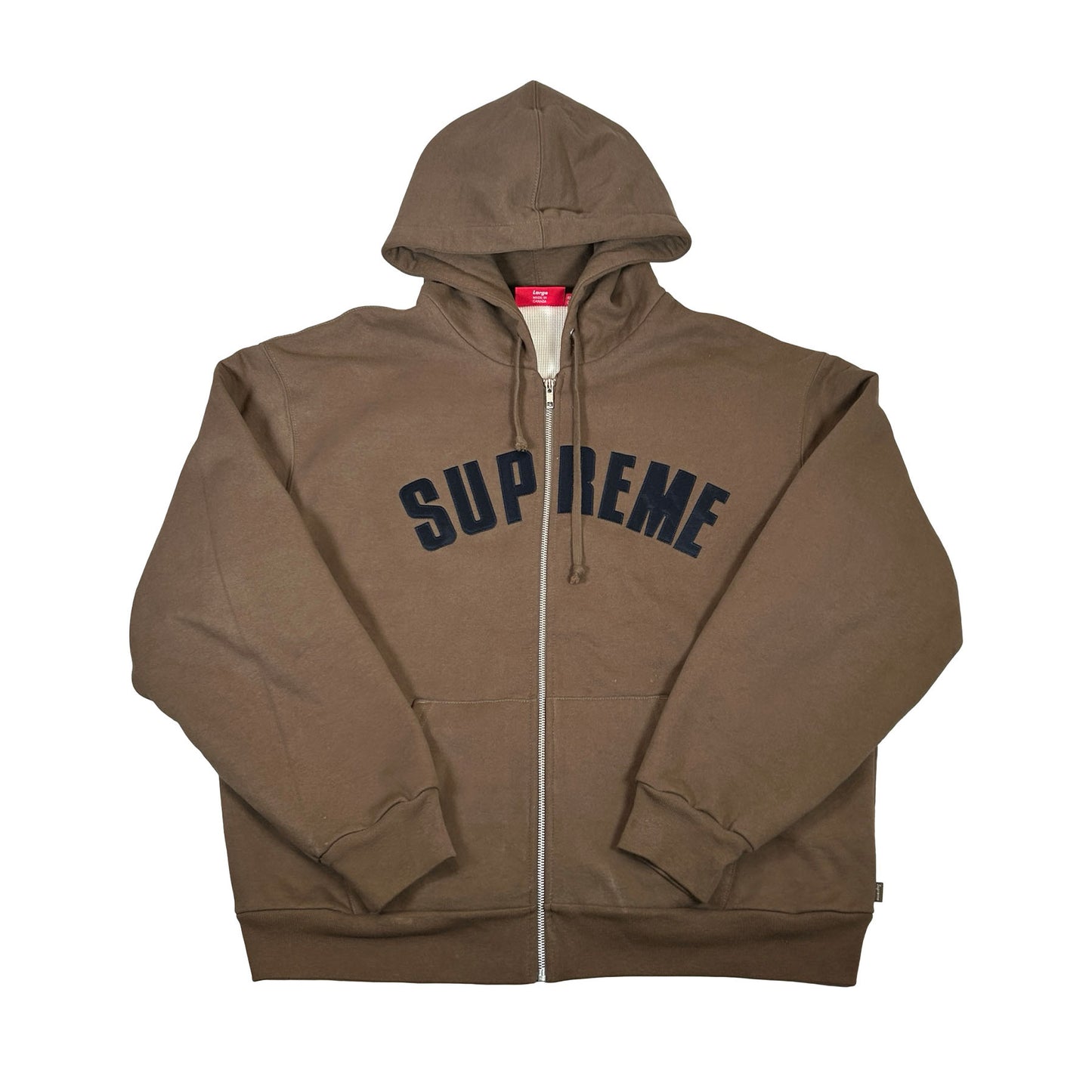 Supreme Arc Thermal Lined Zip Up Hooded Sweatshirt Brown [USED] - L (Used)