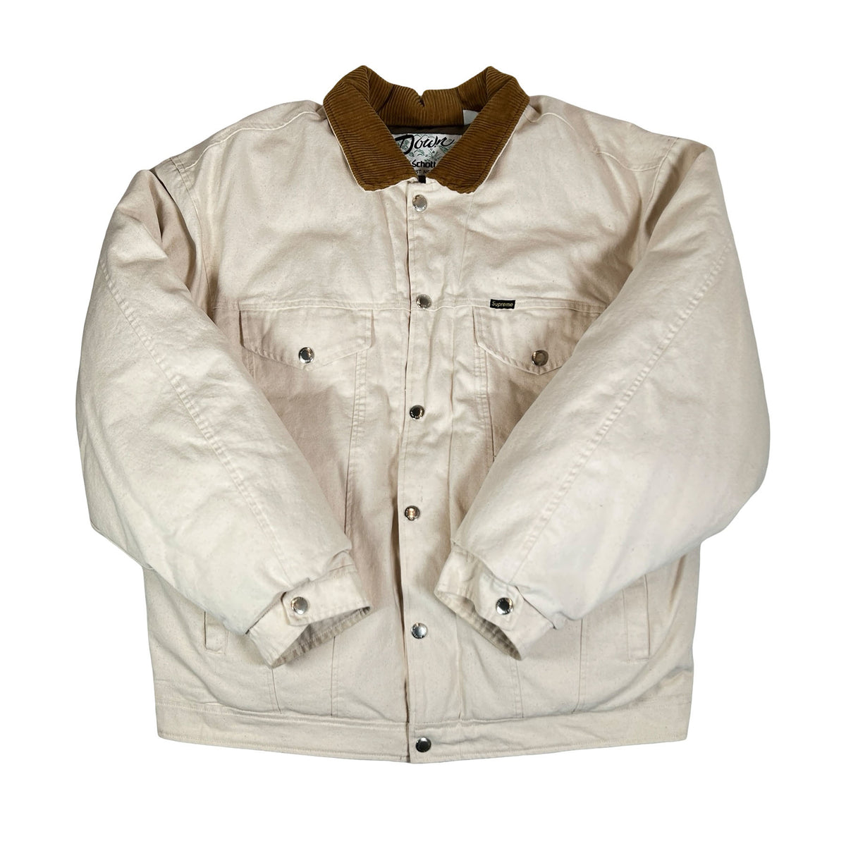 Supreme Schott Canvas Down Trucker Jacket Natural [USED] - XL (Used)