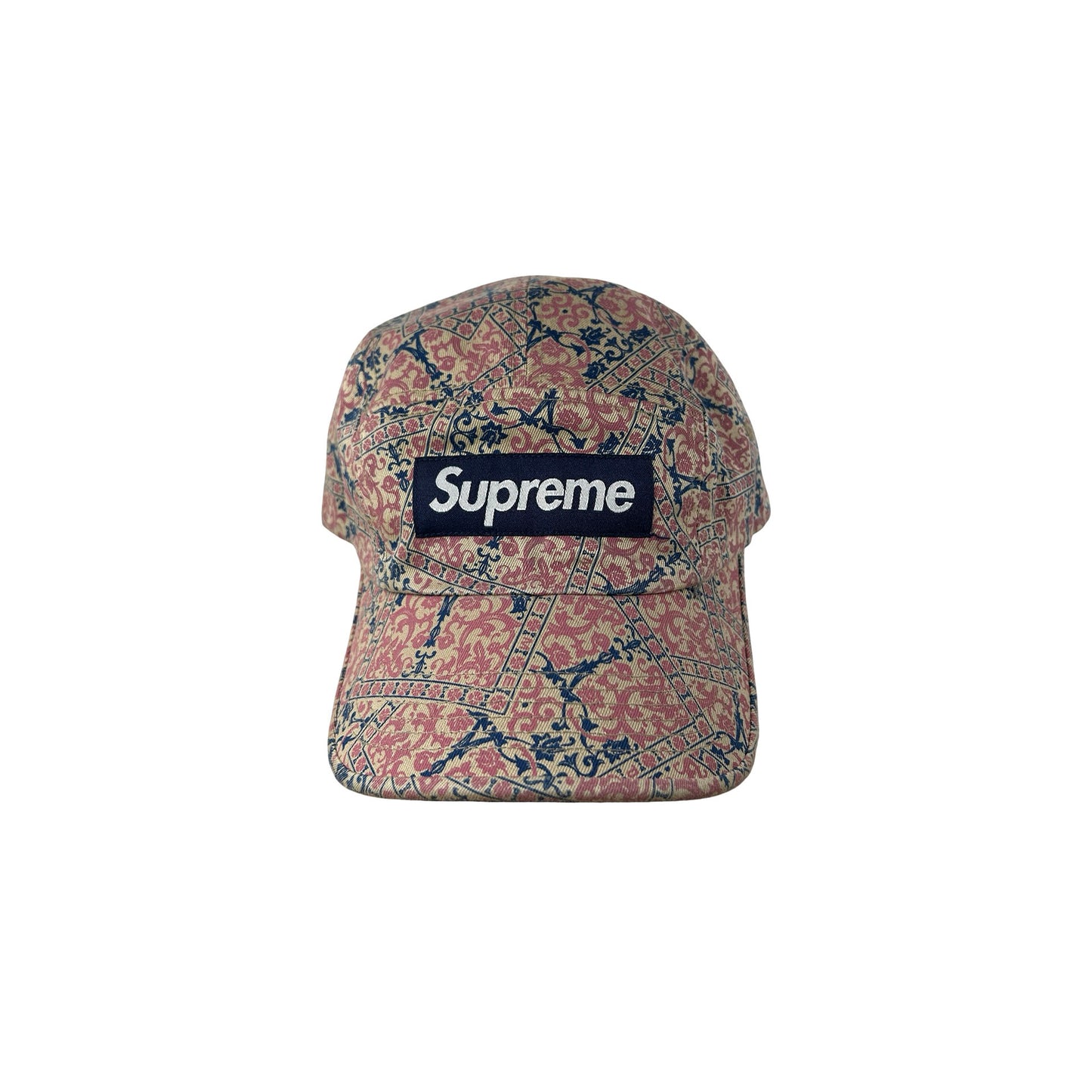 Supreme Washed Chino Twill Camp Cap (FW21) Floral Cards [USED]