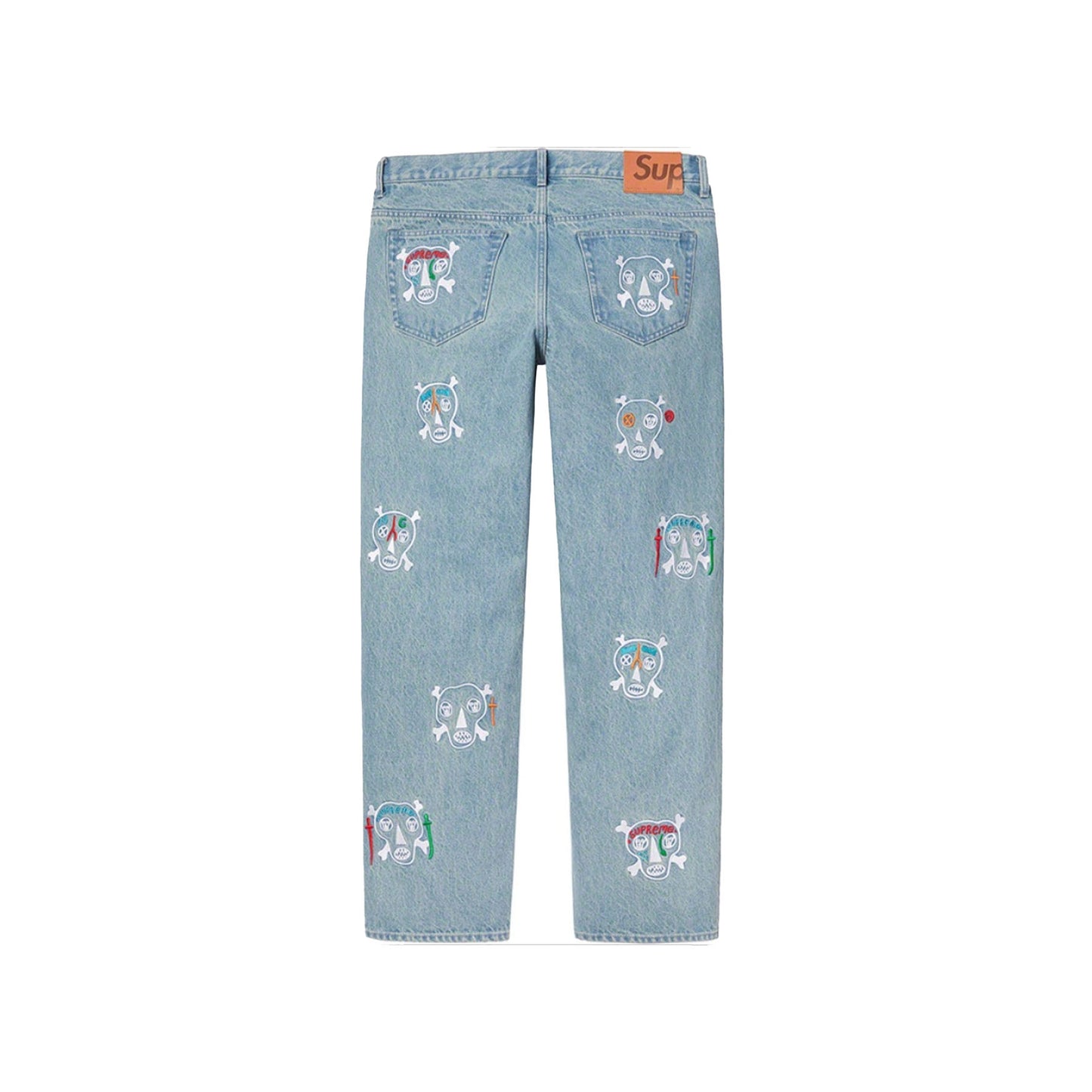 Supreme Clayton Patterson Skulls Embroidered Regular Jean Blue