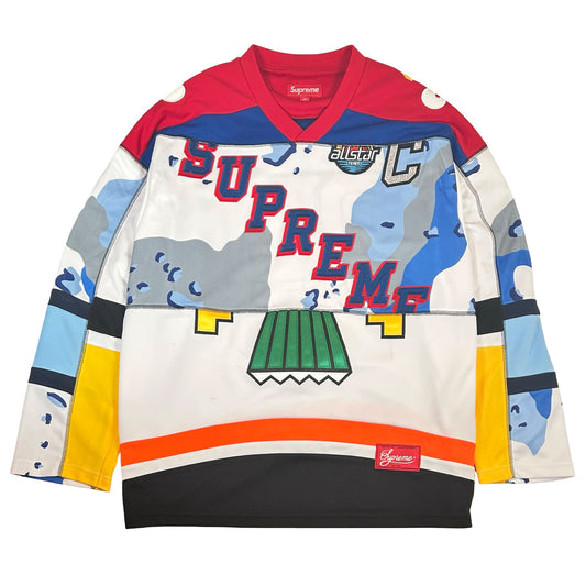 Supreme Paneled Hockey Jersey White [USED] - L (Used2)