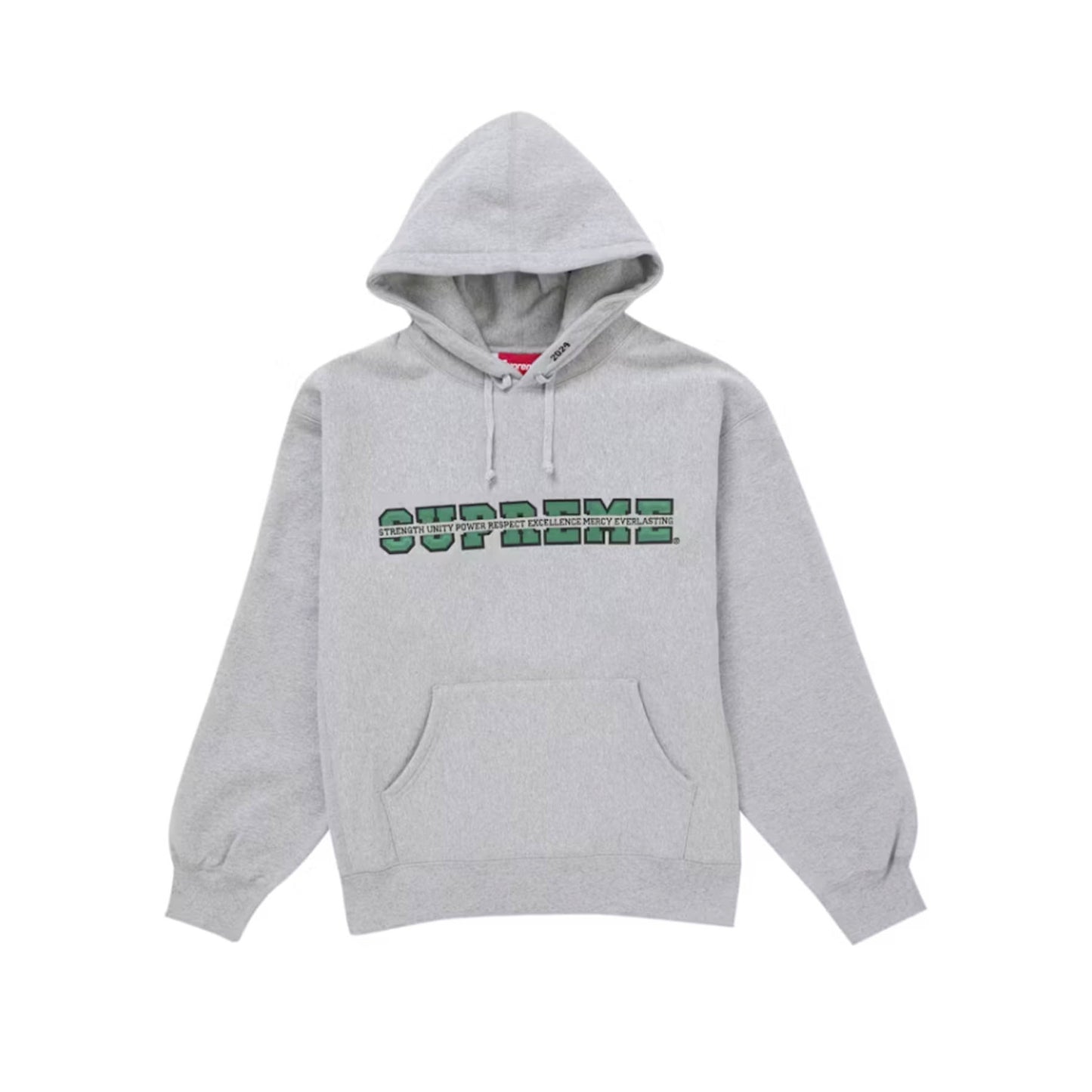 Supreme Collegiate Acronym Hooded Sweatshirt Heather Grey [USED] - M (Used)