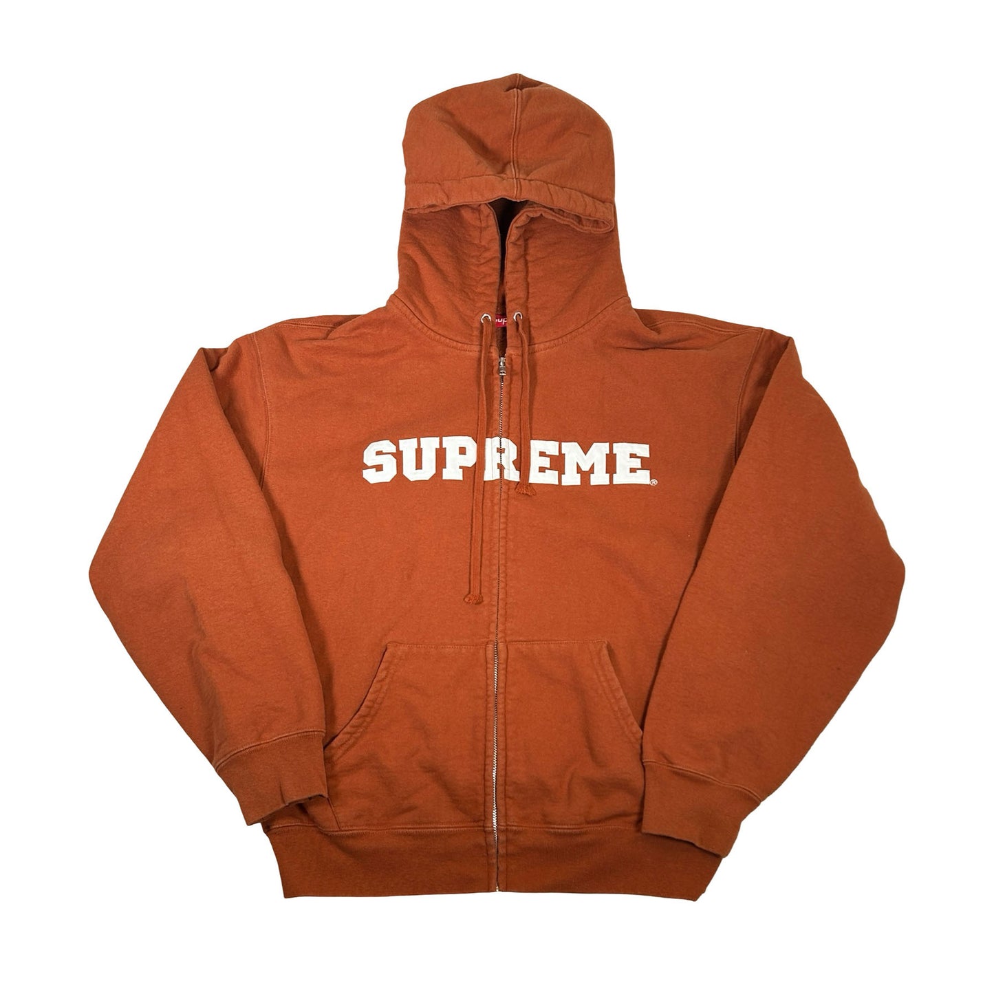 Supreme Collegiate Applique Zip Up Hooded Sweatshirt Rust [USED] - M (Used)