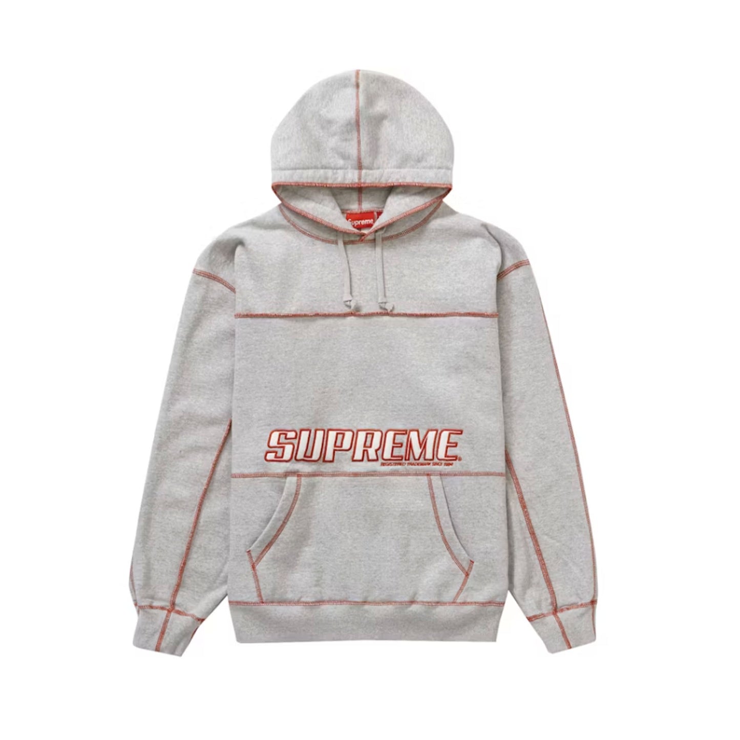 Supreme Coverstitch Hooded Sweatshirt Heather Grey [USED] - M (Used)