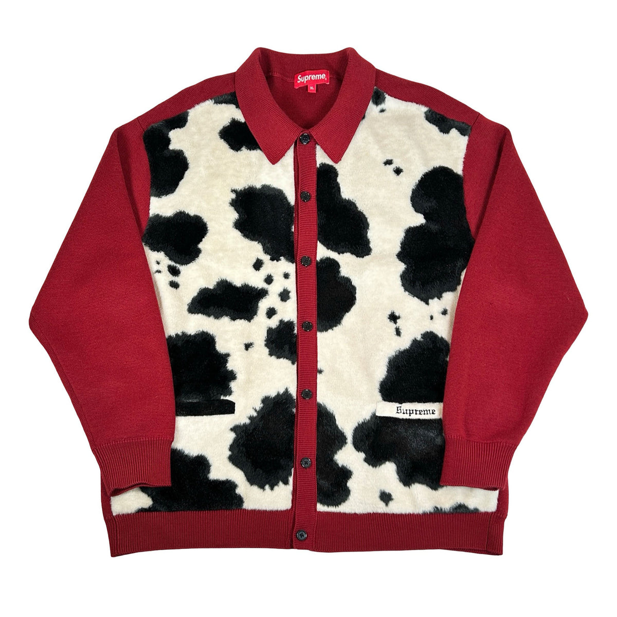 Supreme Cow Print Cardigan Red [USED] - [USED] - XL (Used)