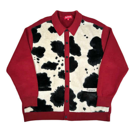 Supreme Cow Print Cardigan Red [USED] - [USED] - XL (Used)