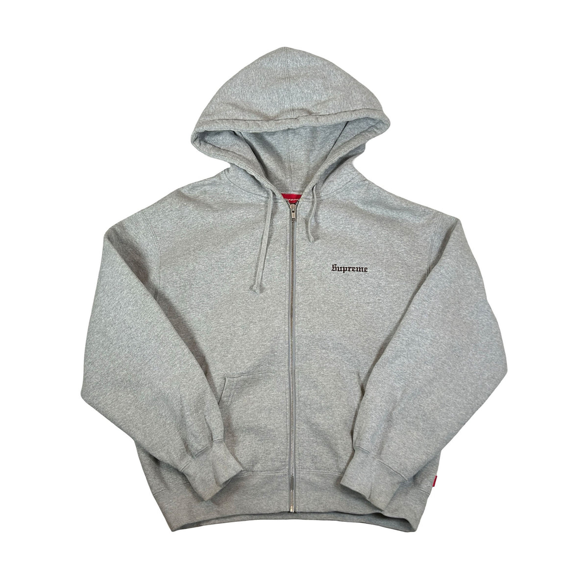 Supreme Crest Zip Up Hooded Sweatshirt Heather Grey [USED] - S (Used)