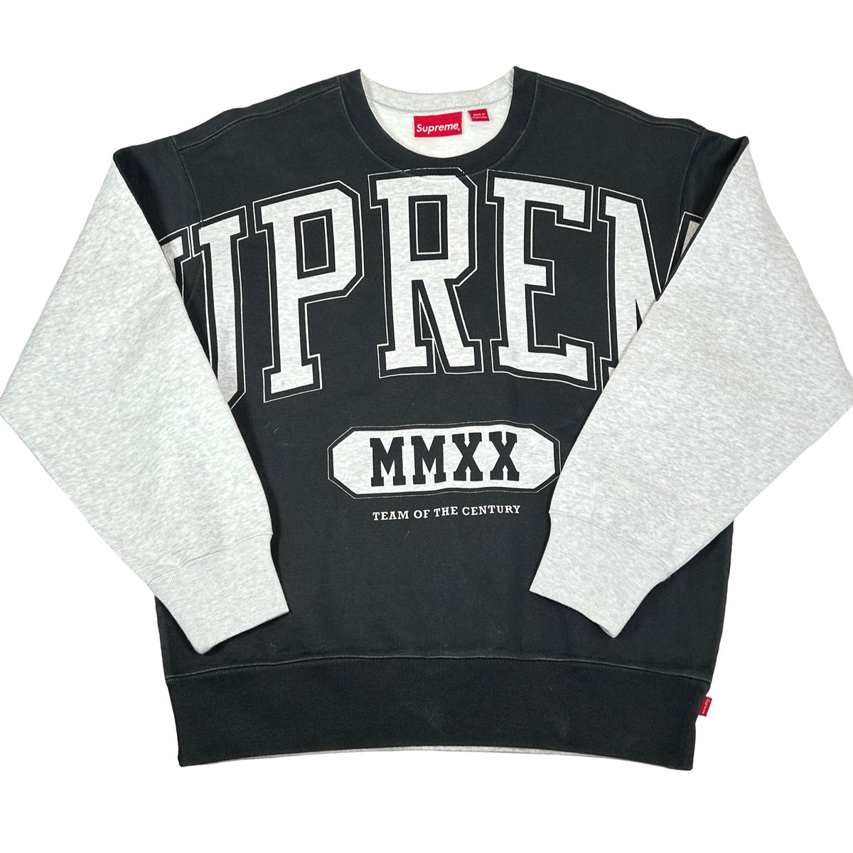 Supreme Overprint Crewneck Ash Grey [USED] - S (Used)