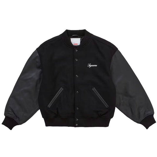 Supreme Cross Varsity Jacket Black