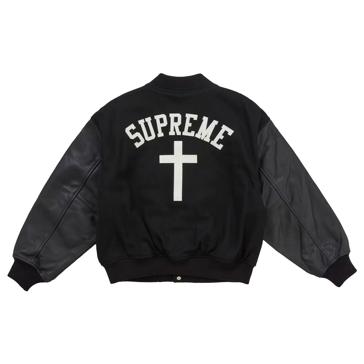 Supreme Cross Varsity Jacket Black