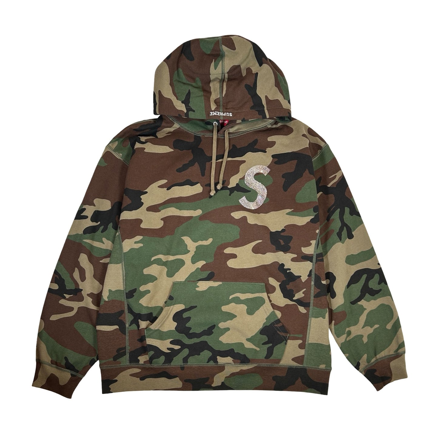 Supreme Swarovski S Logo Hooded Sweatshirt Woodland Camo [USED] - L (Used)