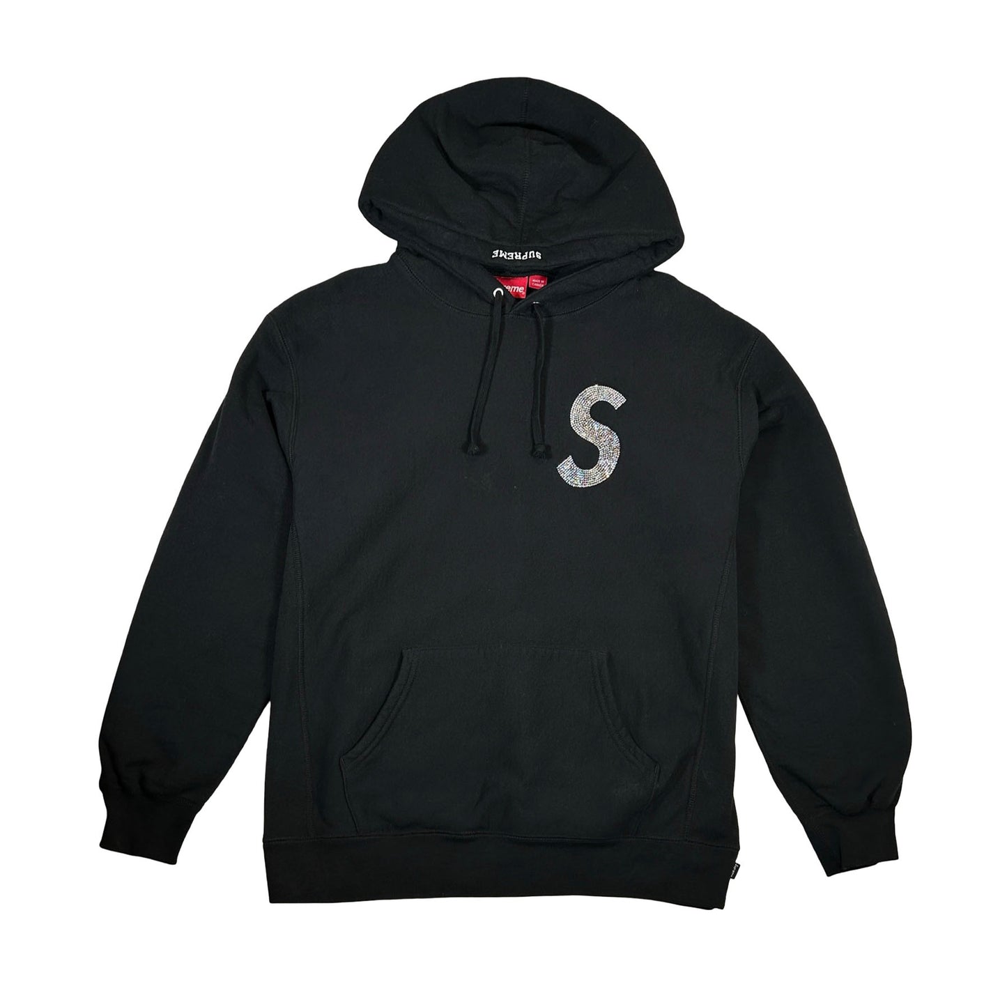 Supreme Swarovski S Logo Hooded Sweatshirt Black [USED] - L (Used)