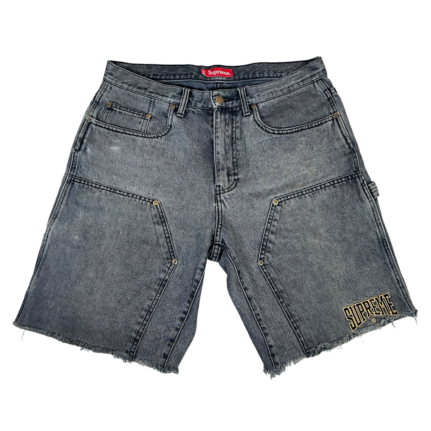Supreme Cutoff Double Knee Denim Painter Short Black [USED] - 32 (Used)