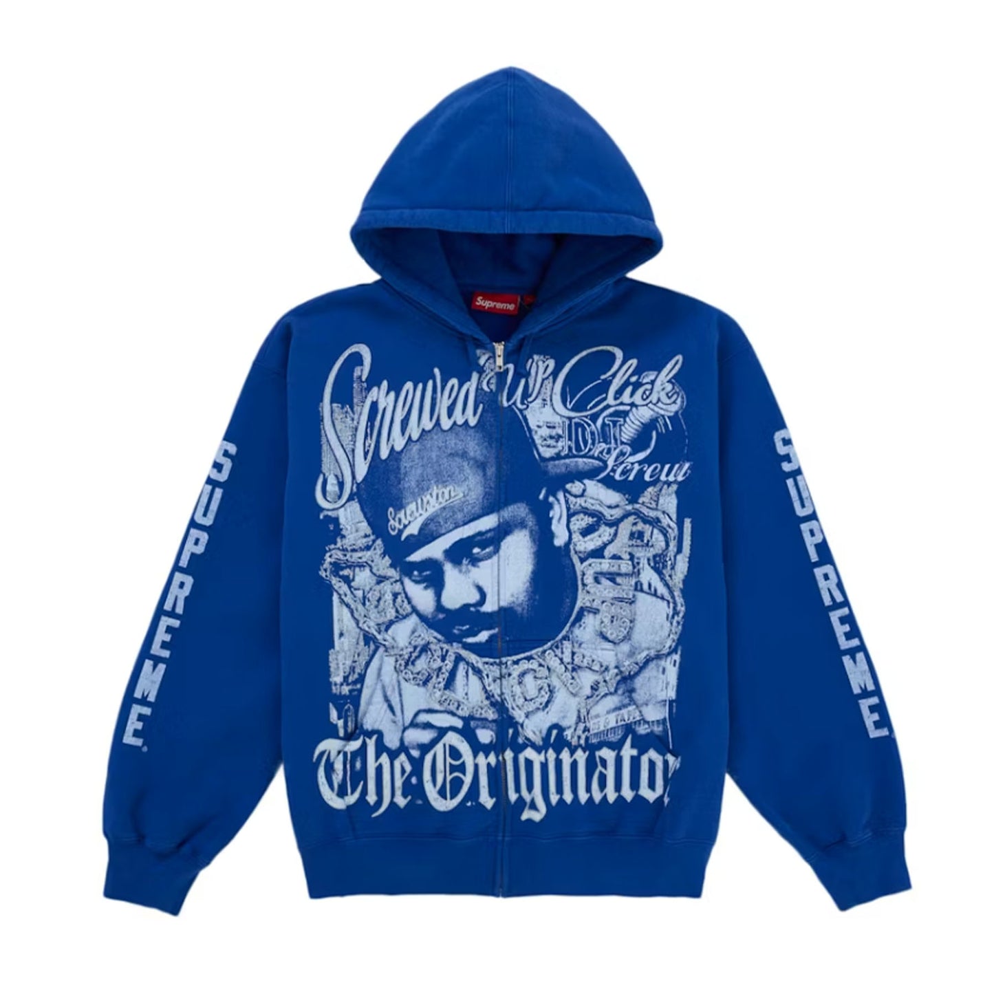 Supreme DJ Screw Zip Up Hooded Sweatshirt Blue