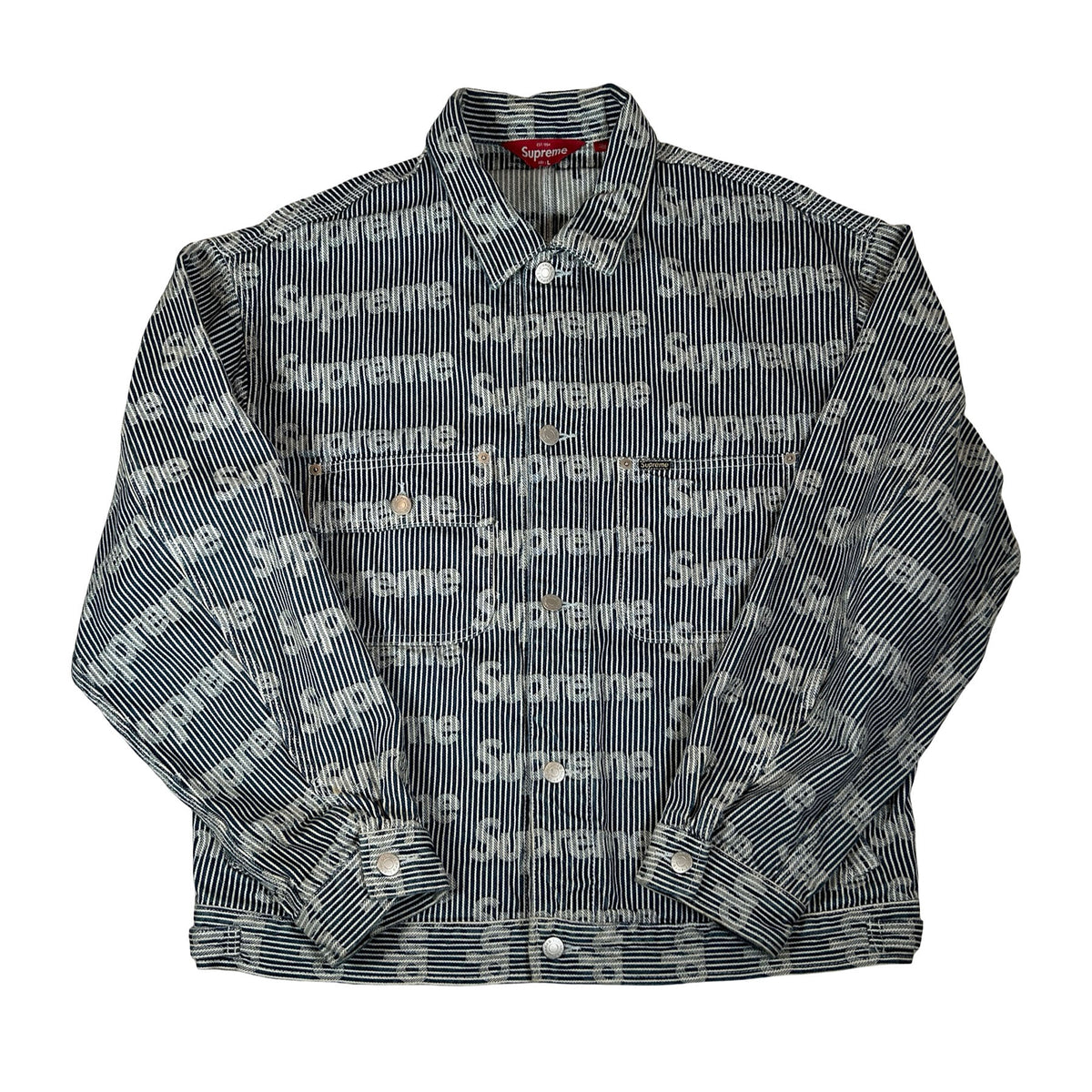Supreme Denim Chore Trucker Jacket Stripe [USED] - L (Used)