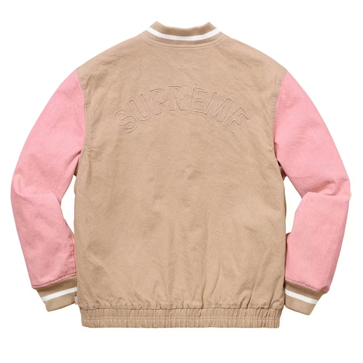 Supreme Denim Varsity Jacket Tan