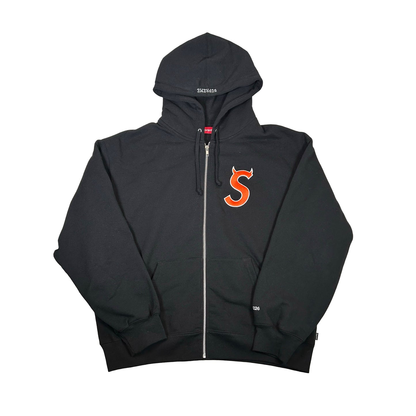 Supreme Devil S Logo Zip Up Hooded Sweatshirt Black [USED] - L (Used)