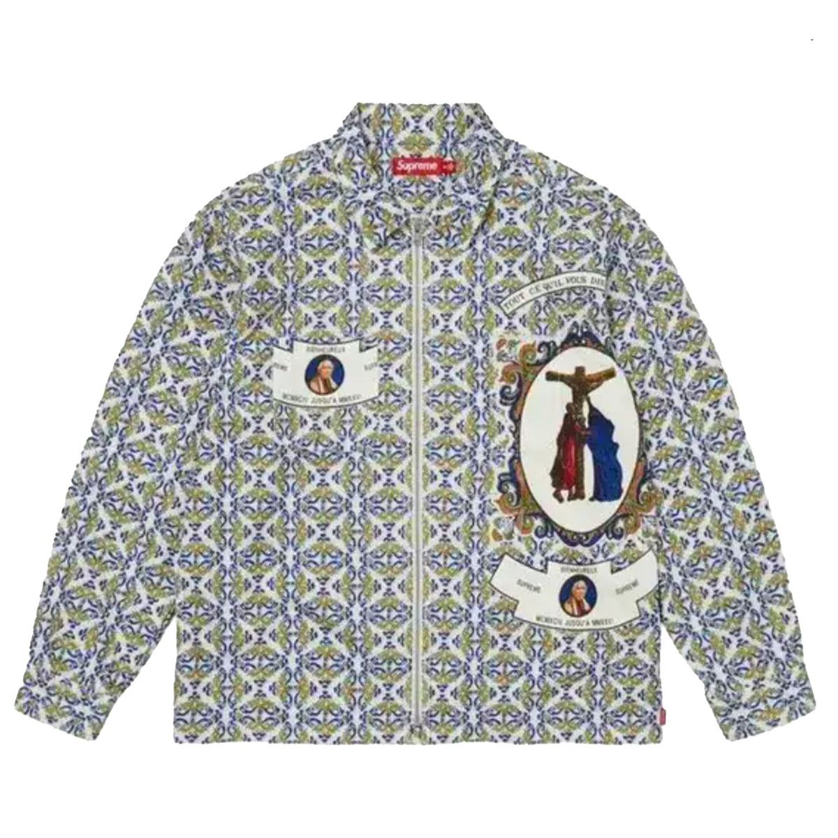 Supreme Devotion Flannel Zip Up Shirt White