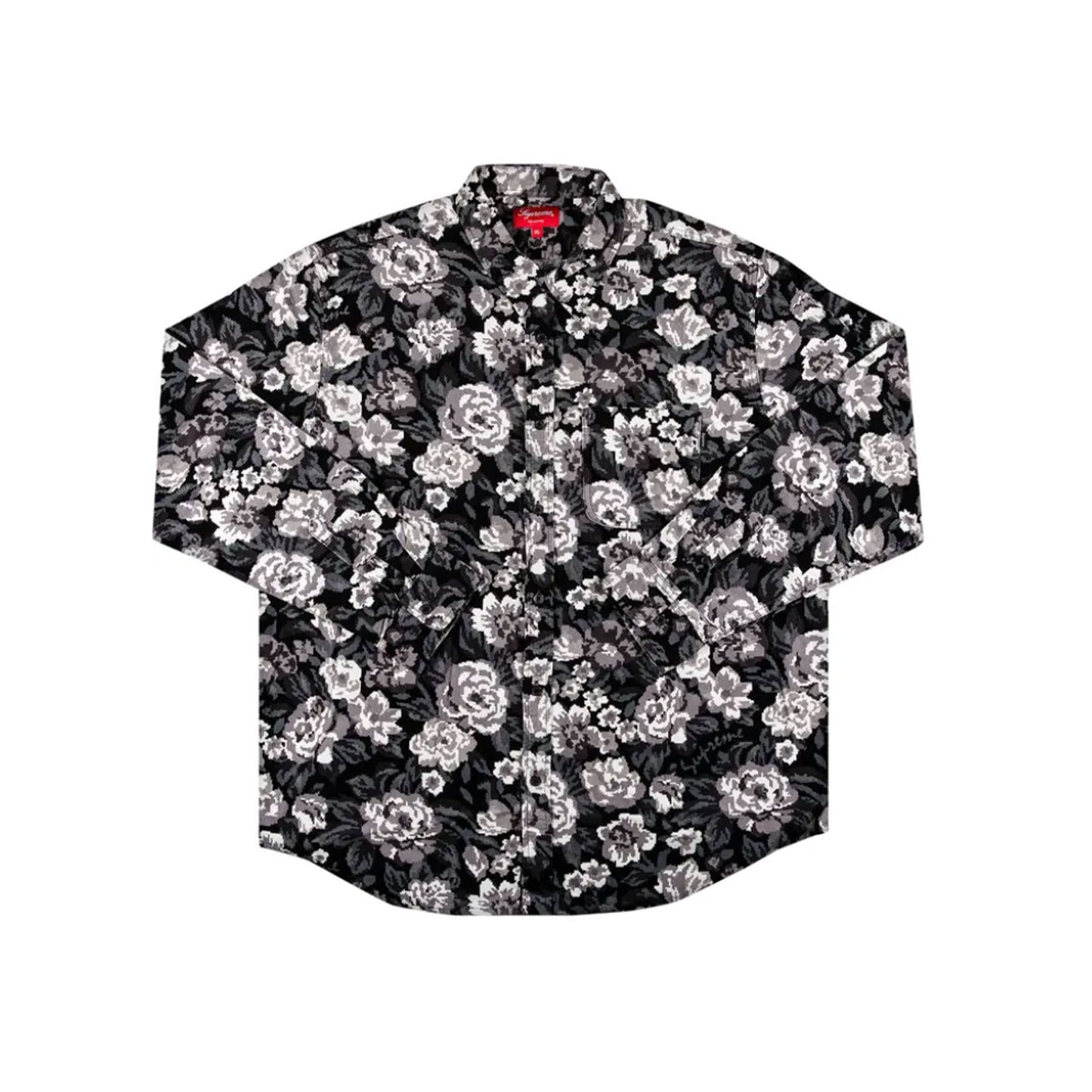 Supreme Digi Floral Corduroy Shirt Black