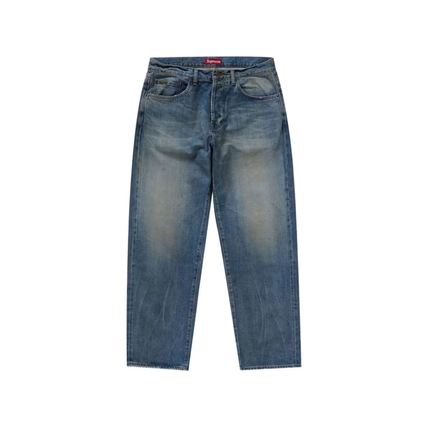 Supreme Distressed Loose Fit Selvedge Jean (FW24) Washed Indigo [USED] - 34 (Used)