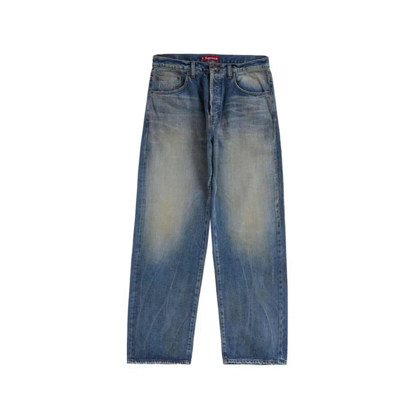 Supreme Distressed Loose Fit Selvedge Jean (SS24) Washed Indigo