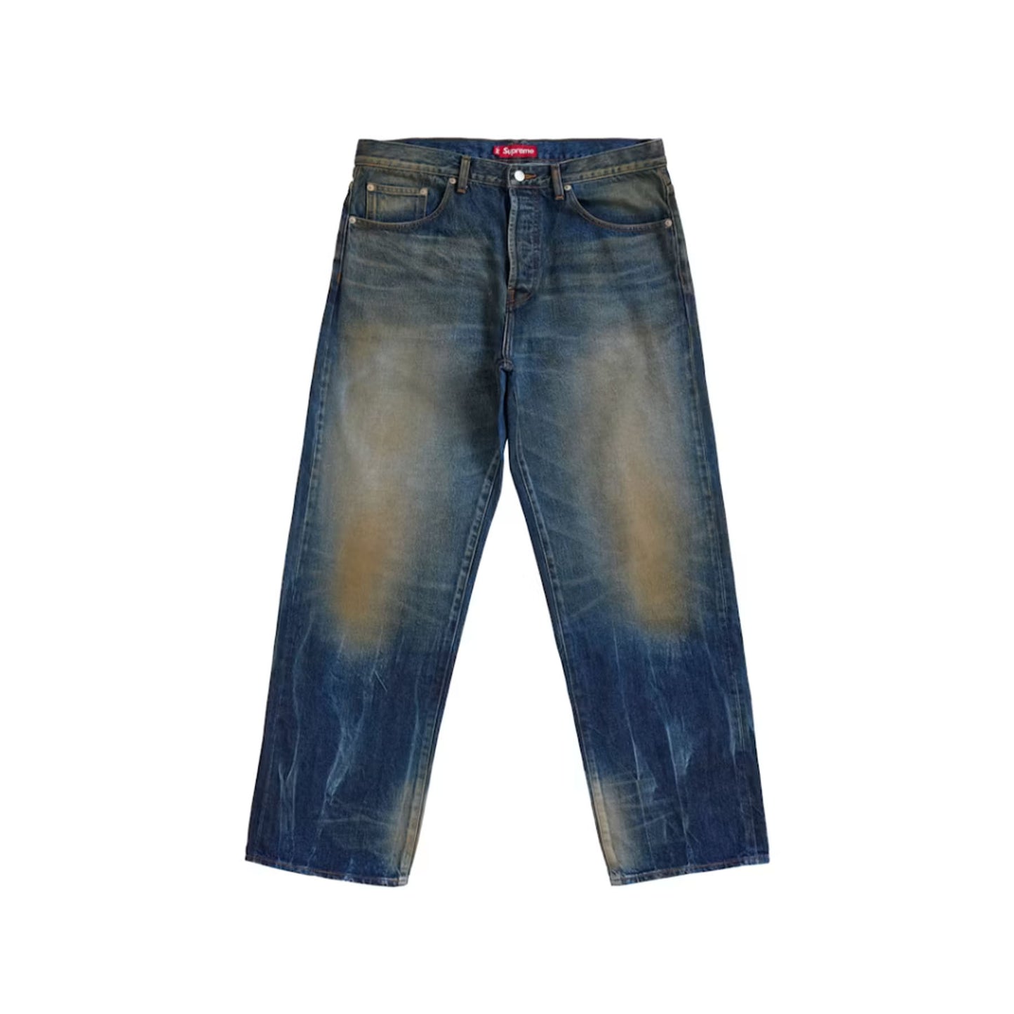 Supreme Distressed Loose Fit Selvedge Jean (SS26) Washed Indigo