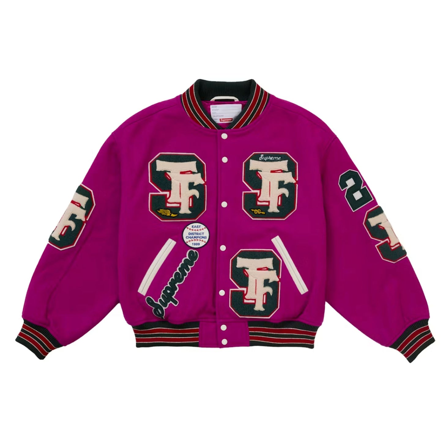 Supreme Drill Team Varsity Jacket Magenta [USED] - XL (Used)