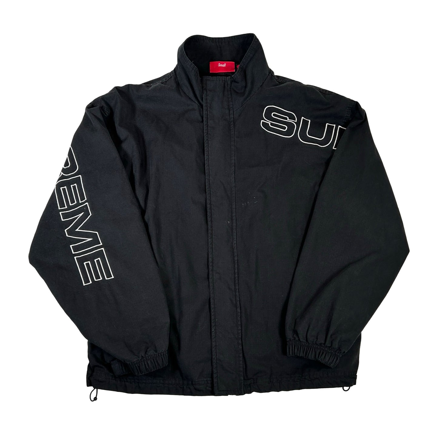 Supreme Spellout Embroidered Ripstop Track Jacket Black [USED] - S (Used)