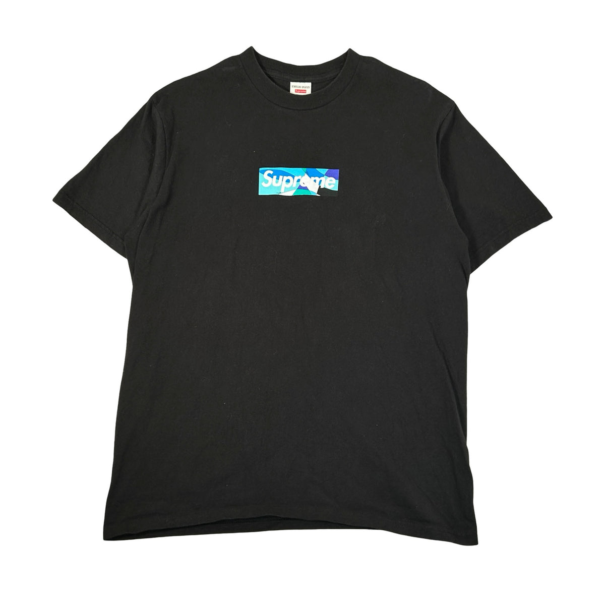 Supreme Emilio Pucci Box Logo Tee Black/Blue [USED] - M (Used)