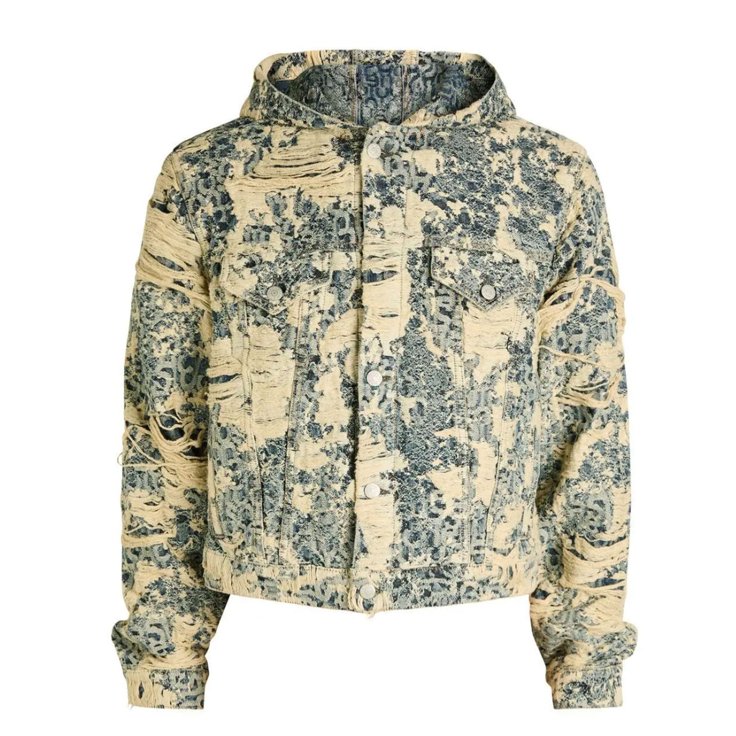 Acne Studios  Hooded Distressed Denim Jacket [USED] - M (Used)