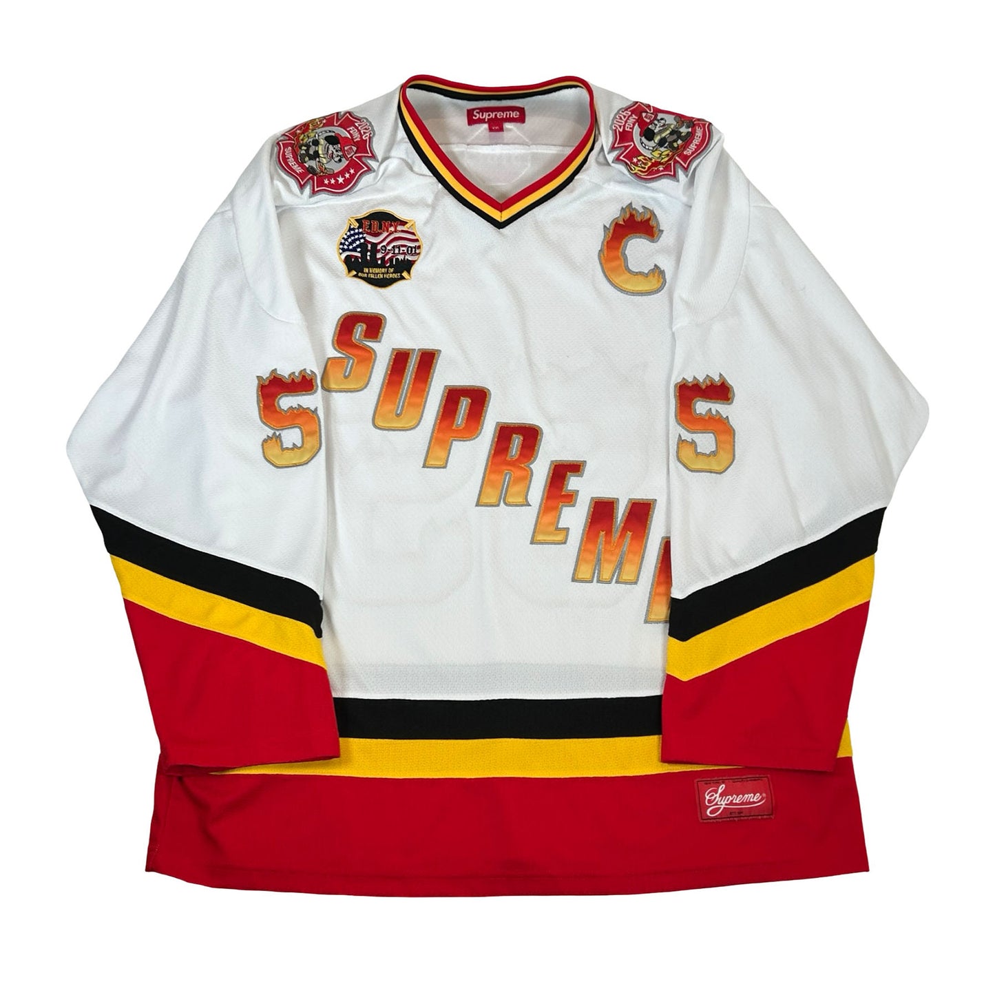 Supreme FDNY Hockey Jersey White [USED] - XXL (Used)