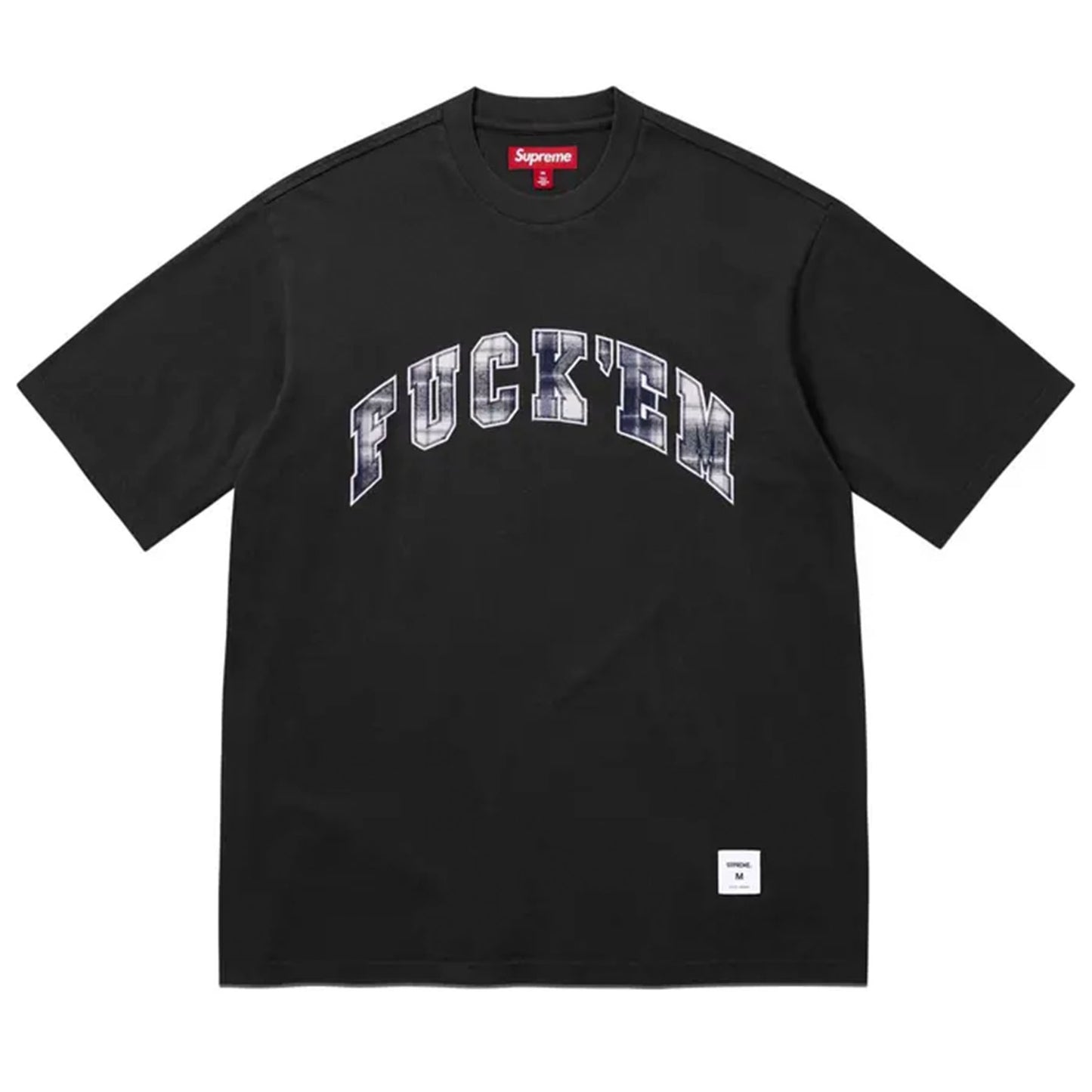 Supreme Fuck Em Plaid S/S Top Black