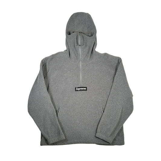 Supreme Polartec Face Mask Half Zip Hooded Sweatshirt Grey [USED] - M (Used)