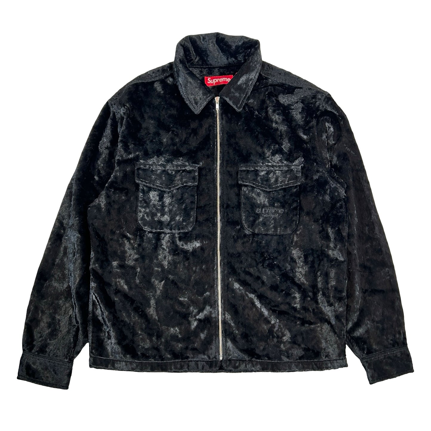Supreme Faux Fur Zip Up Shirt Black [USED] - S (Used)