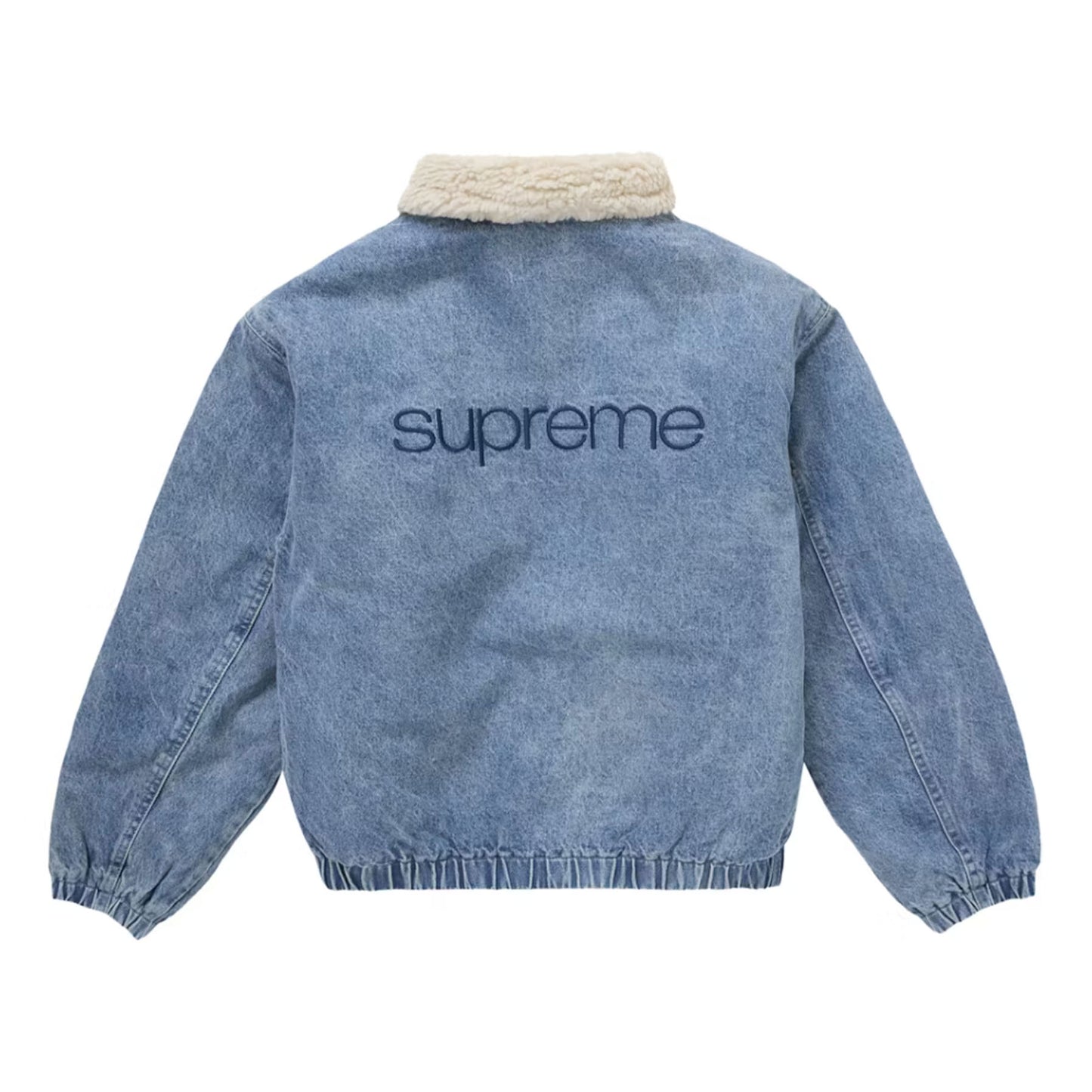 Supreme Faux Shearling Lined Bomber Jacket Denim