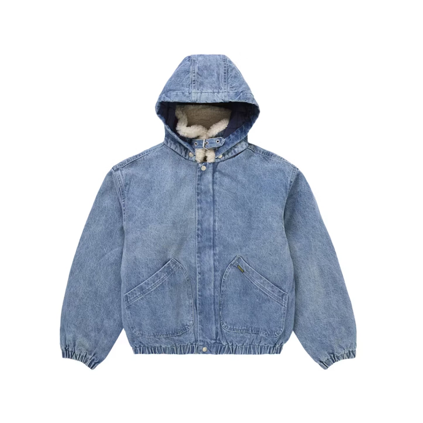 Supreme Faux Shearling Lined Bomber Jacket Denim