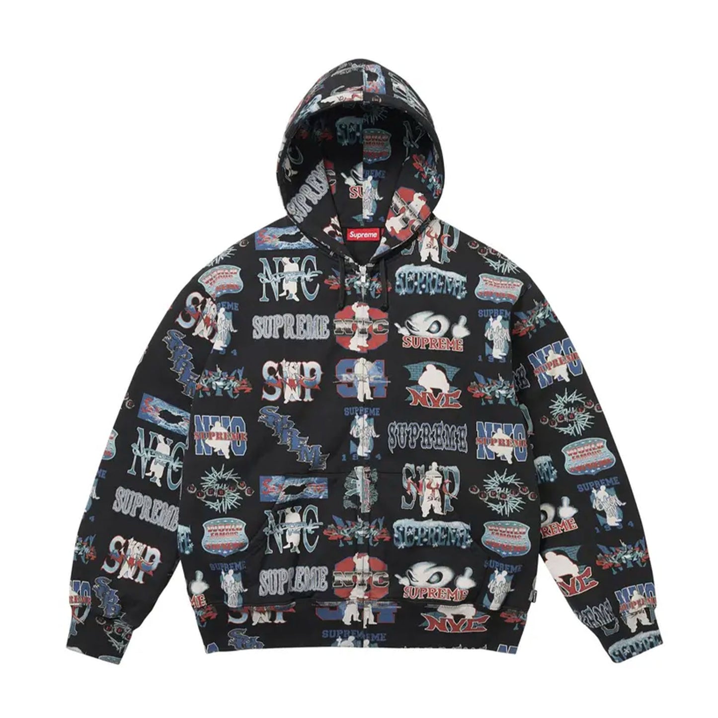 Supreme Flash Zip Up Hooded Sweatshirt Black
