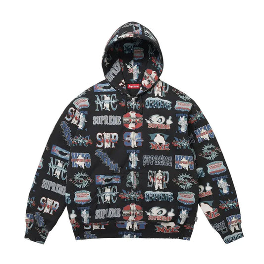 Supreme Flash Zip Up Hooded Sweatshirt Black