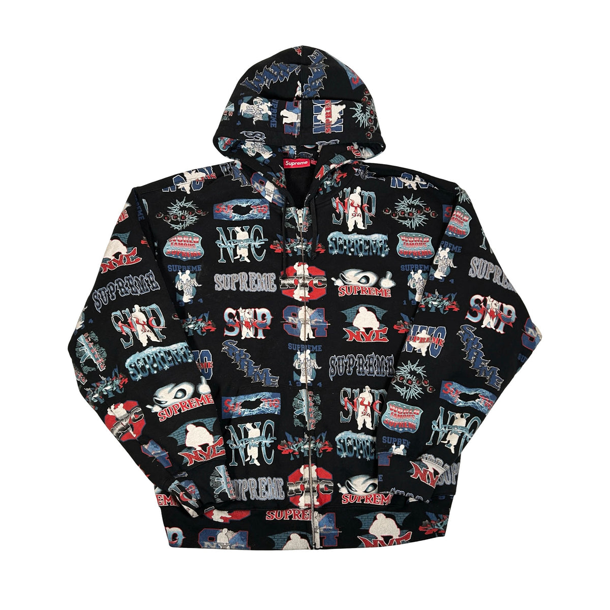 Supreme Flash Zip Up Hooded Sweatshirt Black [USED] - XL (Used)