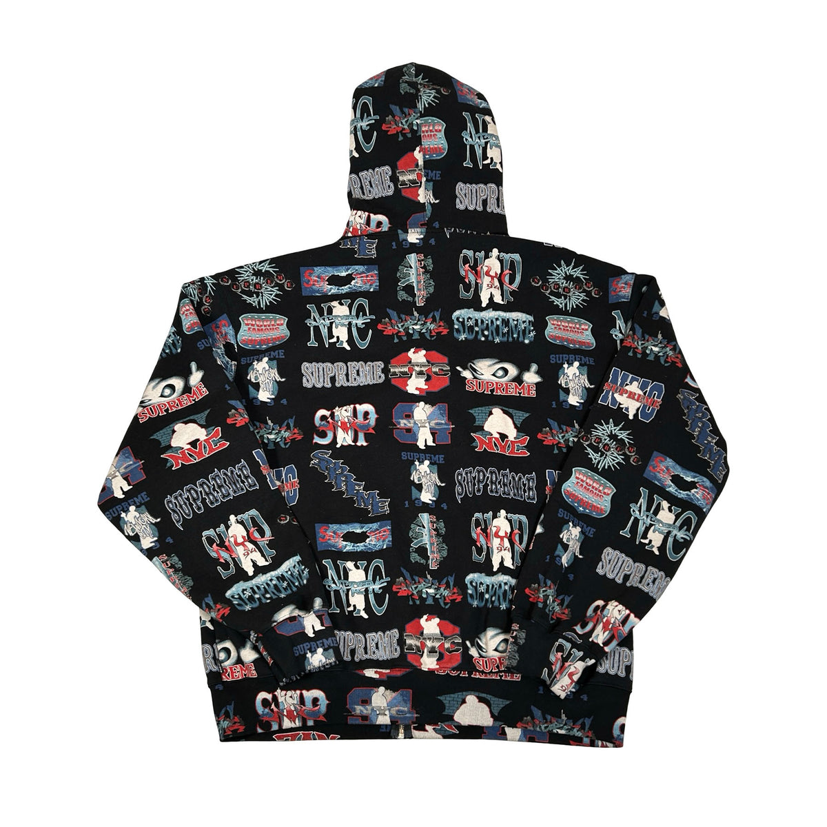 Supreme Flash Zip Up Hooded Sweatshirt Black [USED] - XL (Used)