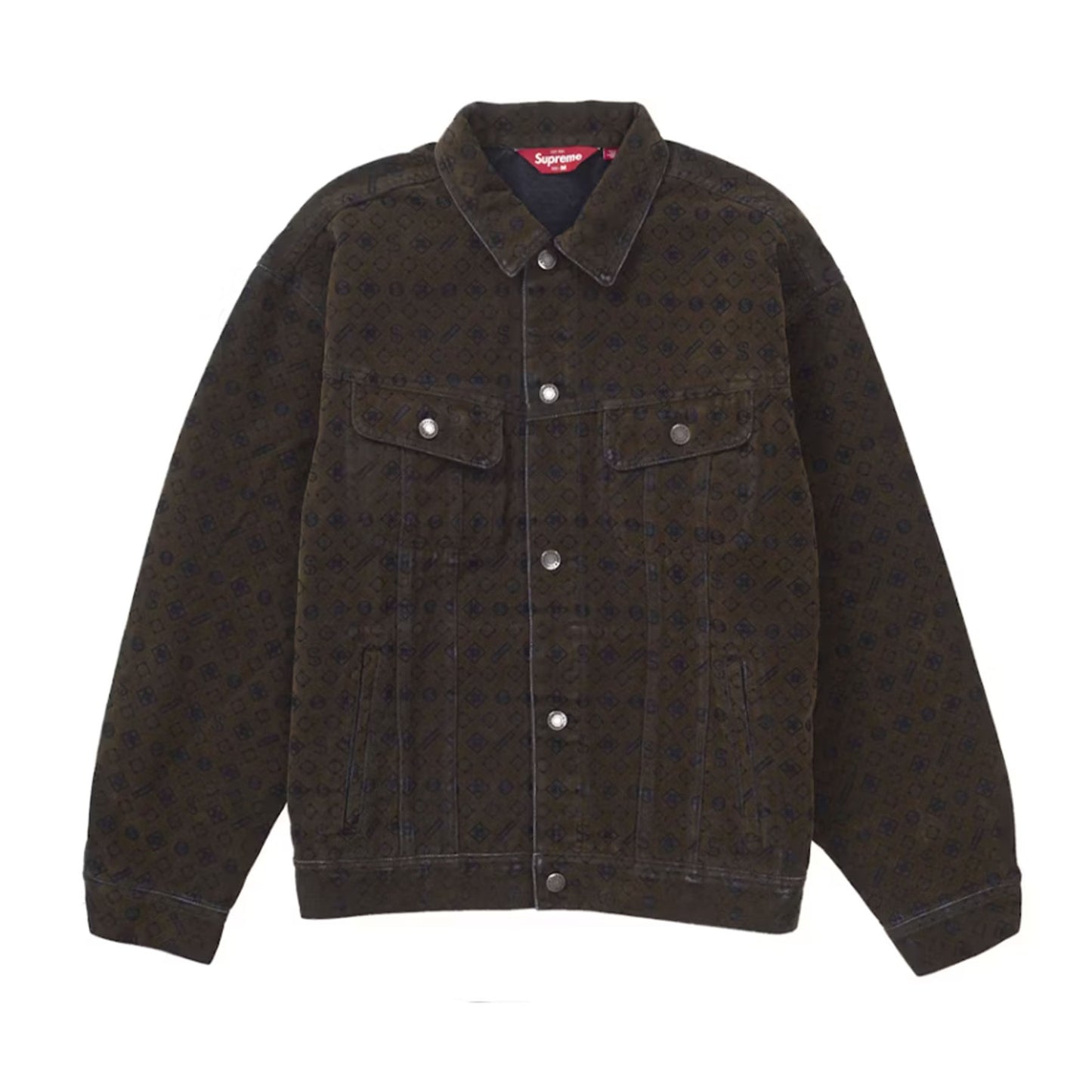 Supreme Flocked Denim Trucker Jacket Black [USED] - L (Used)