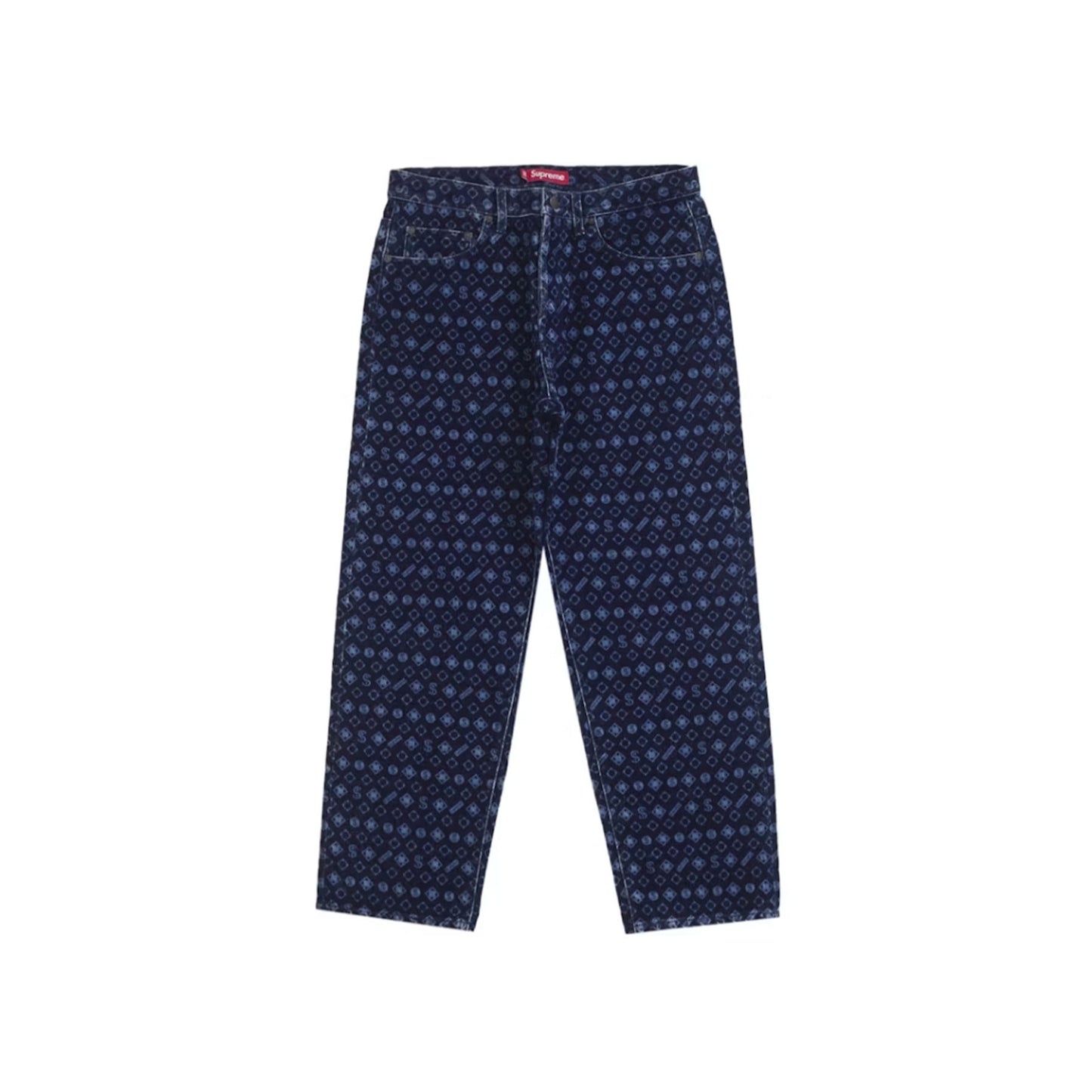 Supreme Flocked Loose Fit Jean Blue
