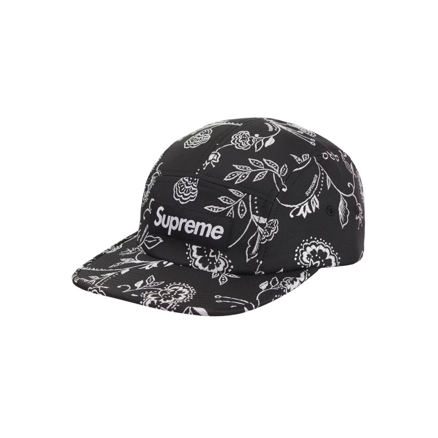 Supreme Floral Jacquard Camp Cap Black