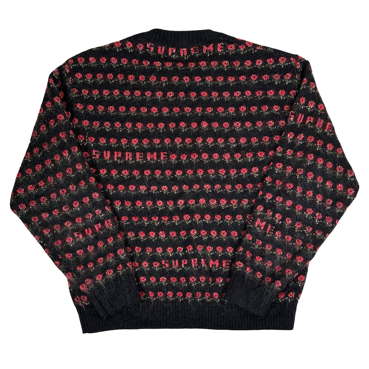 Supreme Flowers Metallic Sweater Black [USED] - S (Used)